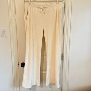 Lou & Grey Ivory Ribbed Lounge Pants L